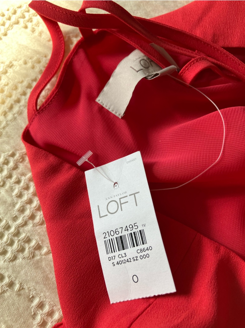 LOFT Coral Light Weight Tiered Strappy Maxi Dress Size 0 NWT - Picture 12 of 13